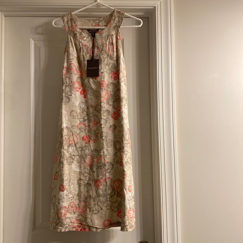 Women’s Tommy Bahama, Medium, 100% Linen Dress, beige, peach